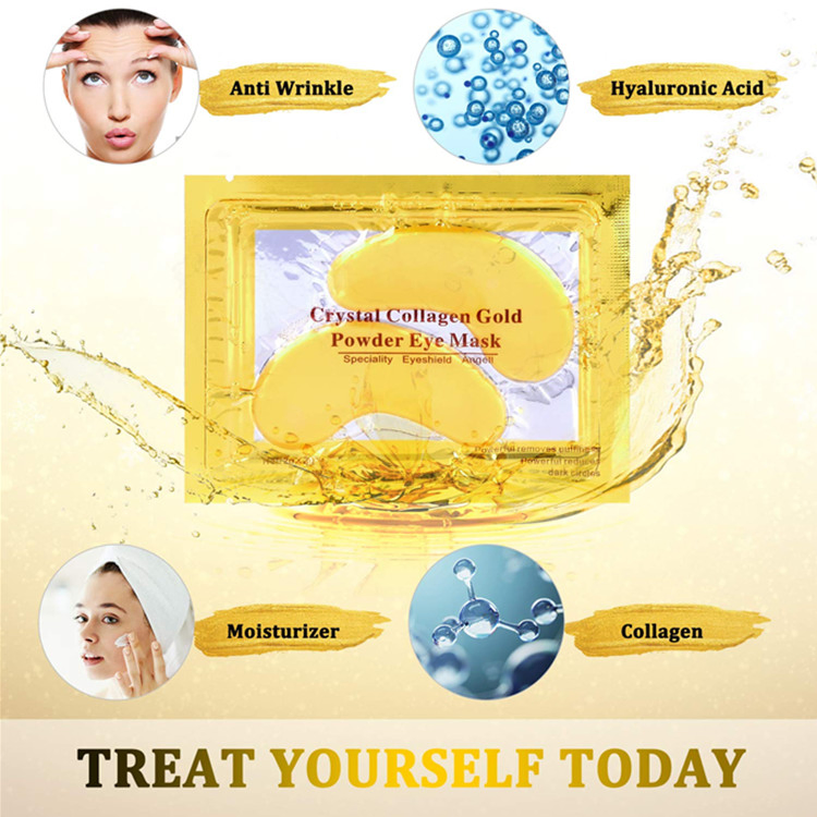 OEM Custom Luxury Gold Eye Bags Anti Aging Collagen Eye Patches Mask