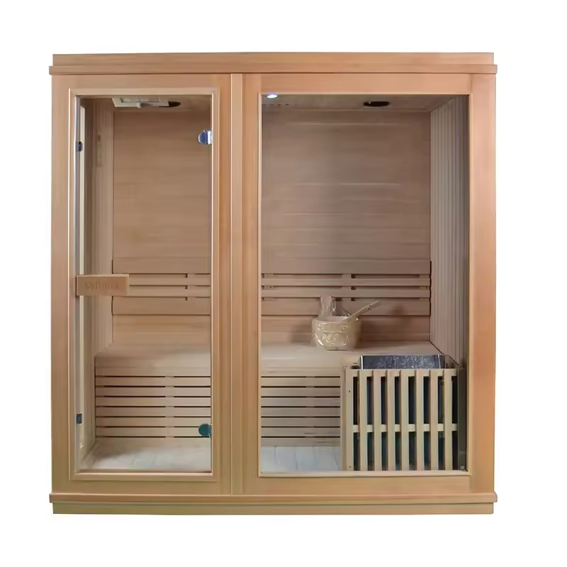 Compact Simple Constant-Temperature Easy-to-Clean Hemlock Steam Sauna Room with Bluetooth