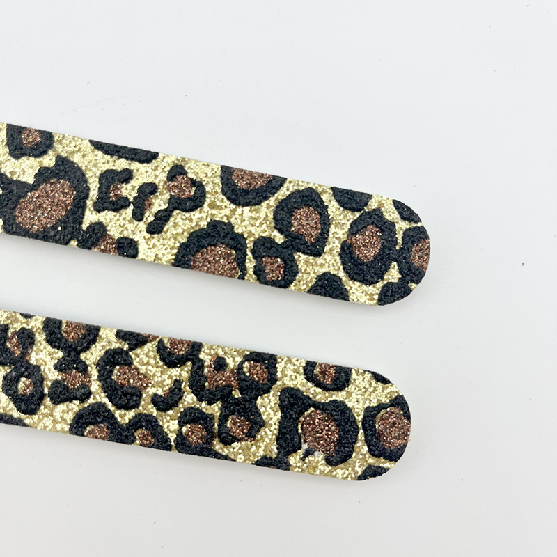 Custom Leopard Print Nail File Kit for Women Nail Clipper Set with Nail Buffe Files