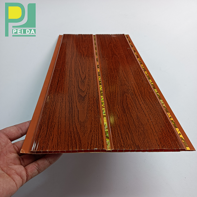 Price Bathroom Water Resistant 200*6mm 10 Mtr Long Ceiling Panels PVC Imitation Wood Teak