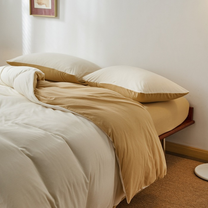 Original Cotton Brushed Luxury Bedding Light Cotton Comforterable Bedding Set