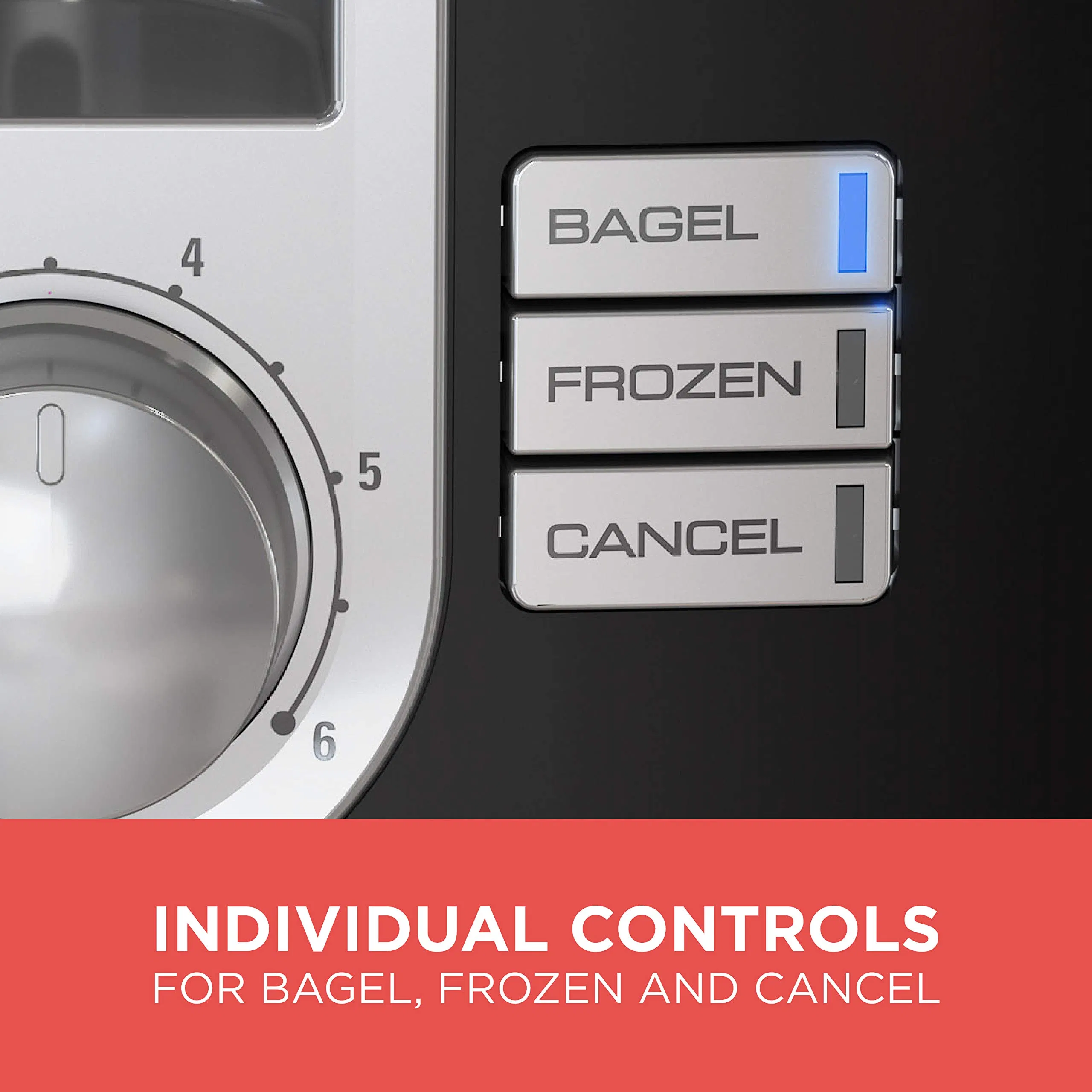 Factory Price Square Black 2 Slice Extra Wide Slot Bread Toaster