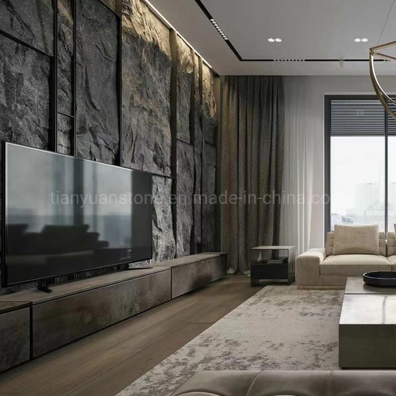 Natural Blue Limestone Sandblasted Wall Tile Floor Non-Slip Paving Tile Wall Covering Tile