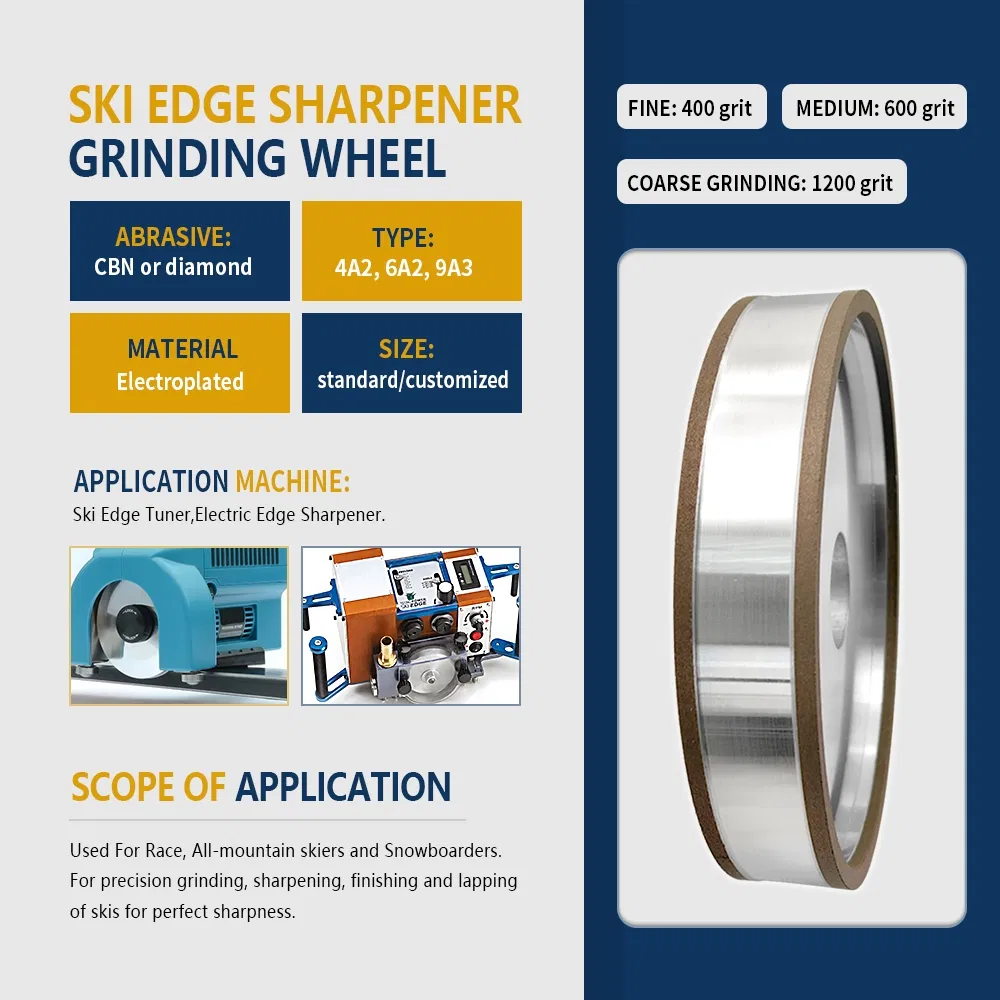 Алмазный круг CBN для заточки кантов лыж и сноубордов