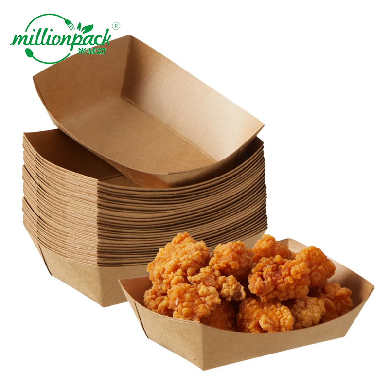 Sustainable Disposable Kraft Food Tray for Eco Friendly Food Packaging