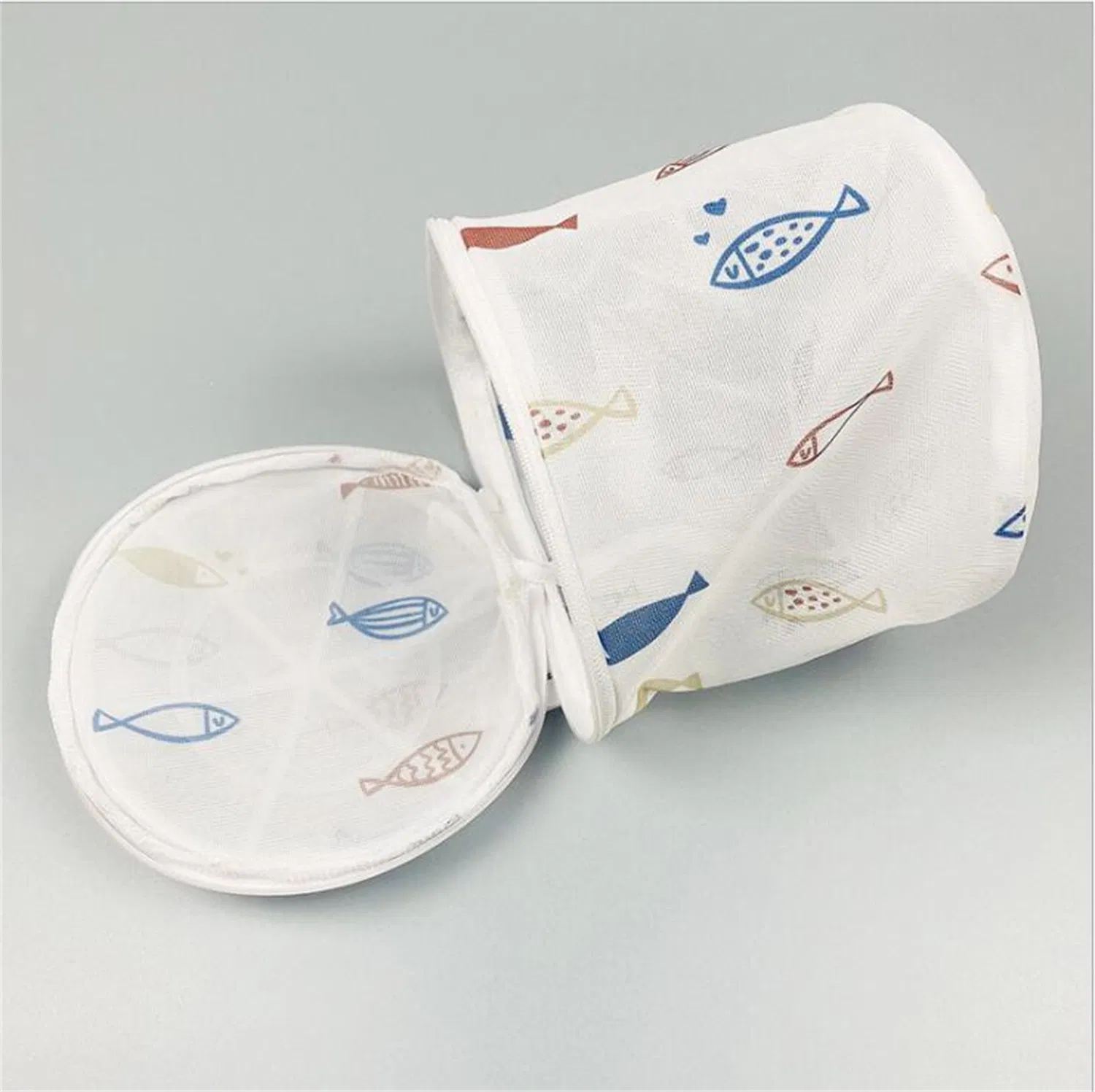 Printed Design Zipper Lock Mesh Laundry Bags