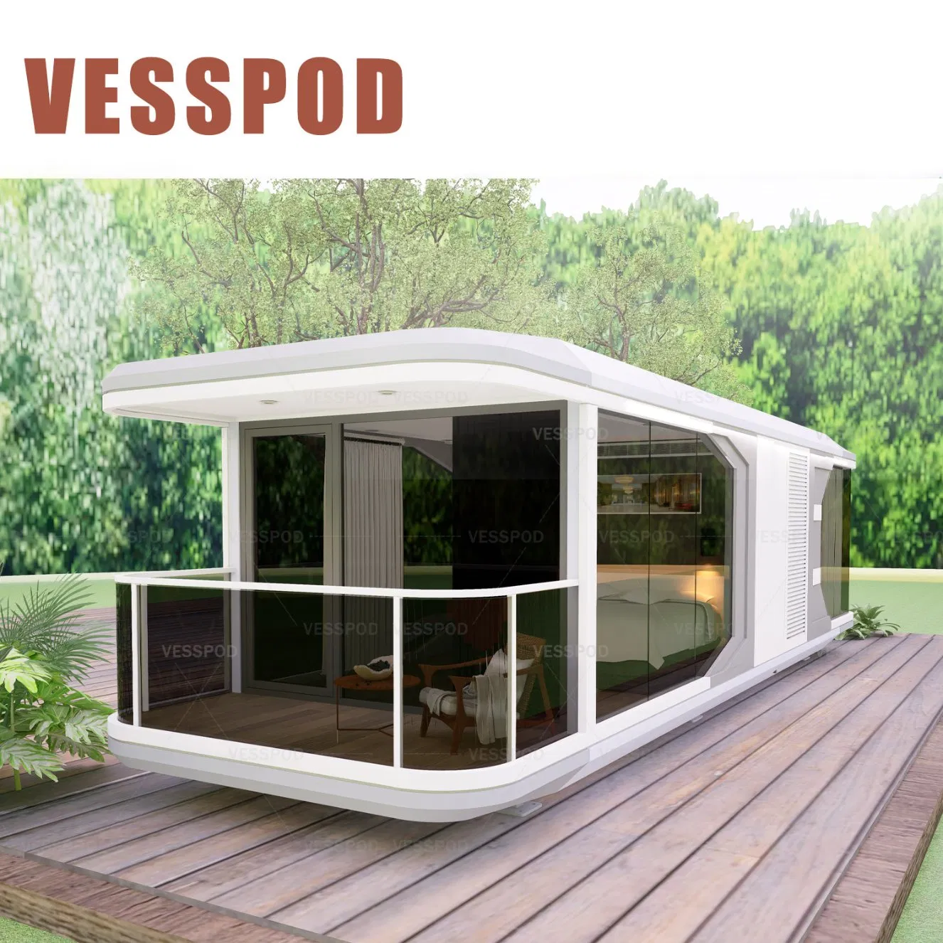 Modern Modular 20FT 40FT Outdoor Popular Mobile Prefab House Tiny House Capsule Cabin Office Pod Apple Cabin