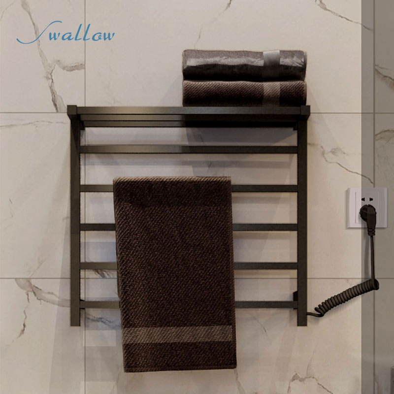 5-Bar Electric Towel Warmer in Brushed Stainless Steel