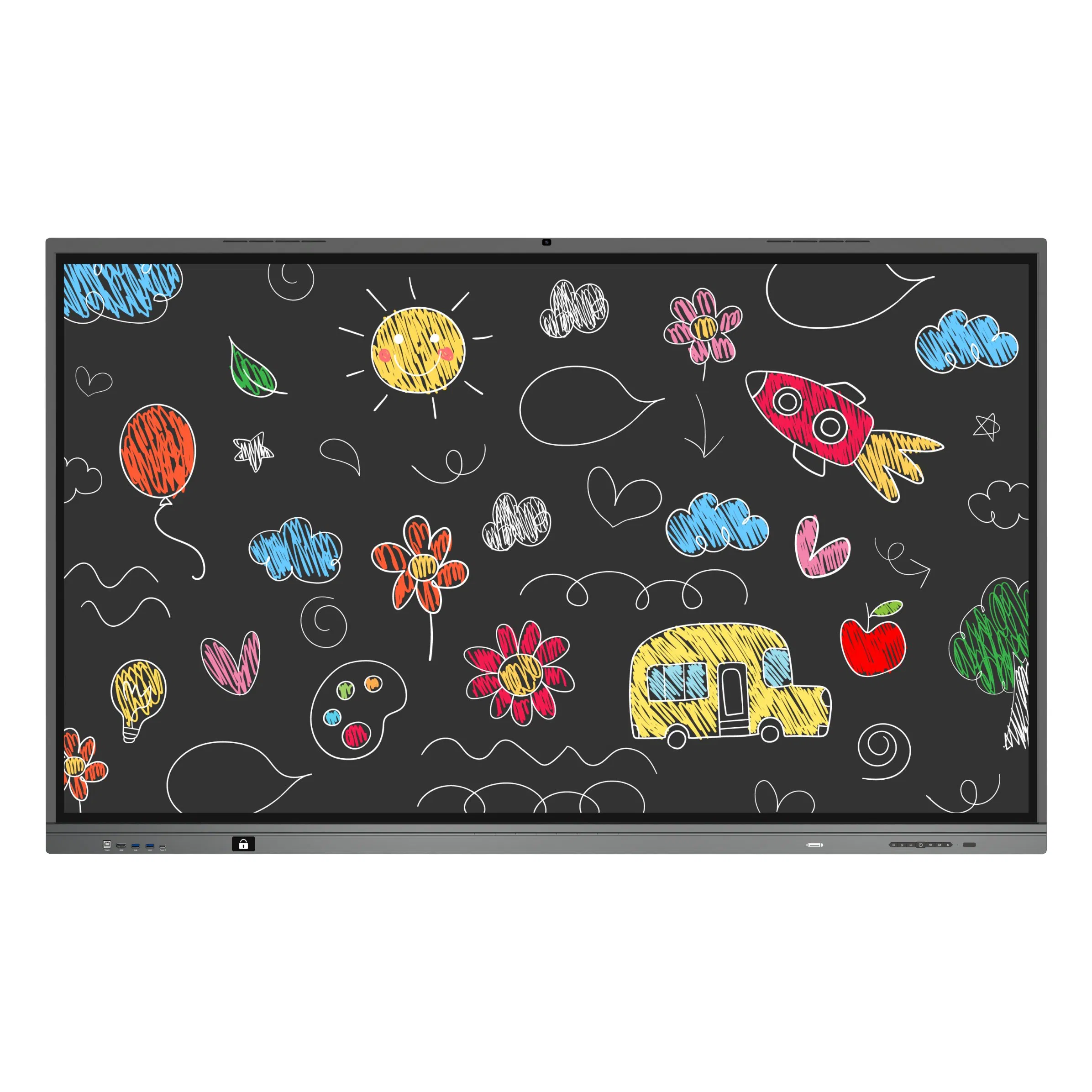 University use 86inch Teaching touch panel Interactive flat panel with OPS computer dual OS