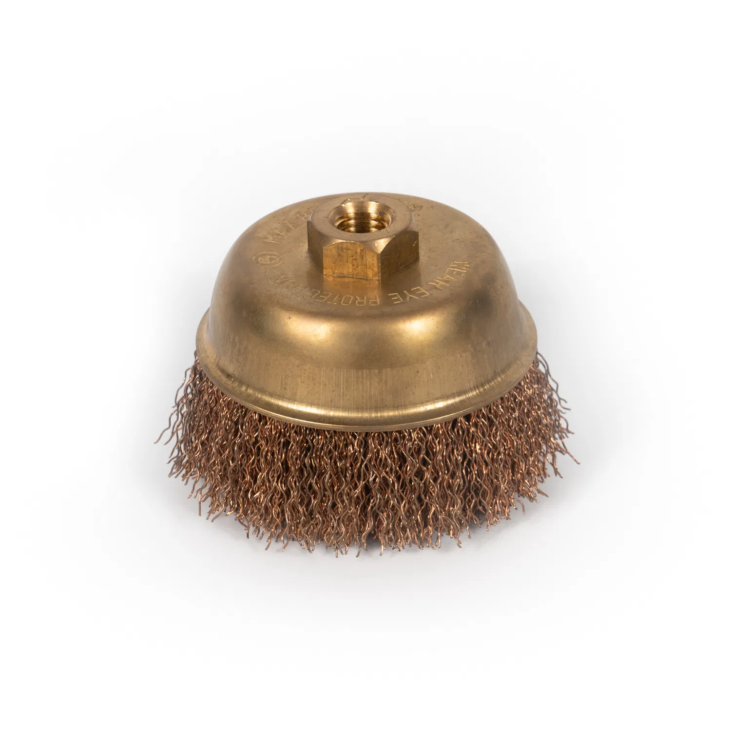 Copper Crimped Wire Hemming Cup Brush with Thread