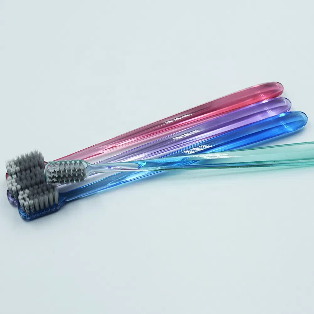 Custom Hard Handle Ultra Transparent Soft Bristles Adult Toothbrush