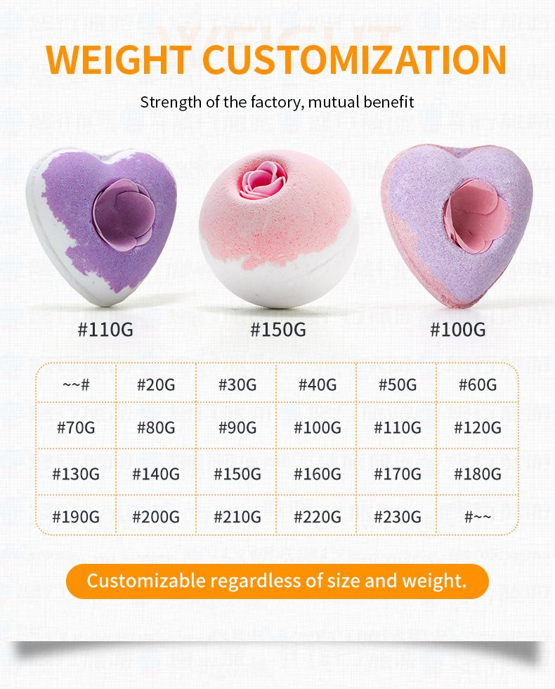Private label Bath Gift 100g Classic Ball Shaped Scented Bath Bomb with Soap Flower