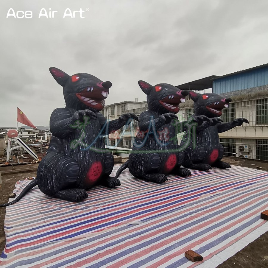 Standing Inflatable Rat Animals Model with Digital Printings for Halloween Advertising