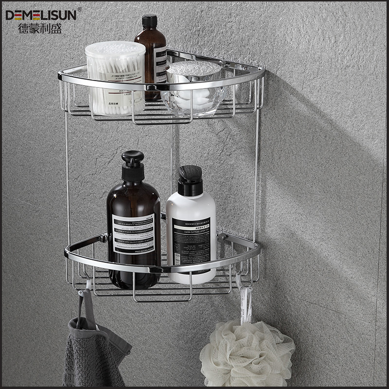 Modern Bathroom Accessories Shower Shampoo Storage Rack Wall Corner Shelf