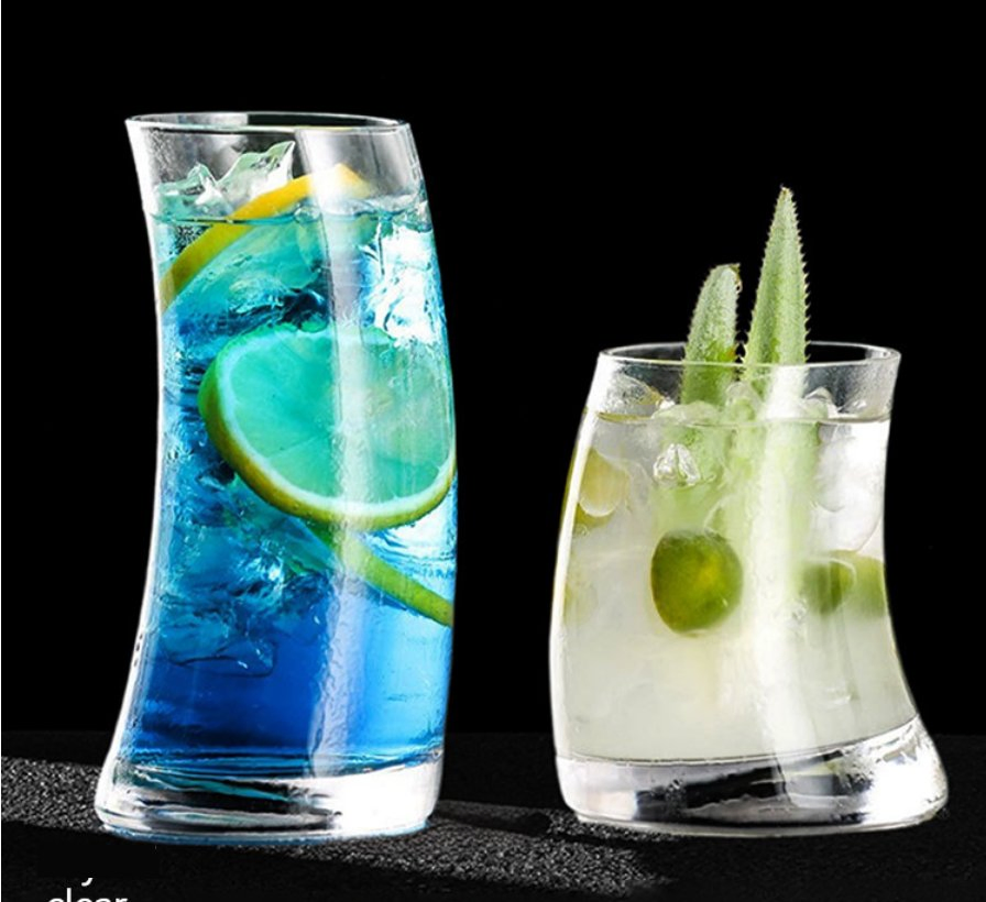 12oz Moon Shape Juice Glass Tumbler, Glass for Coffee, Milk, Juice, Gift for Birthday, Home, Party.