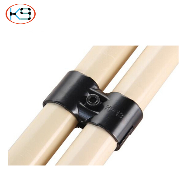 Black Paint Cross Type Lean Pipe Metal Joint to Connecting PVC Pipes