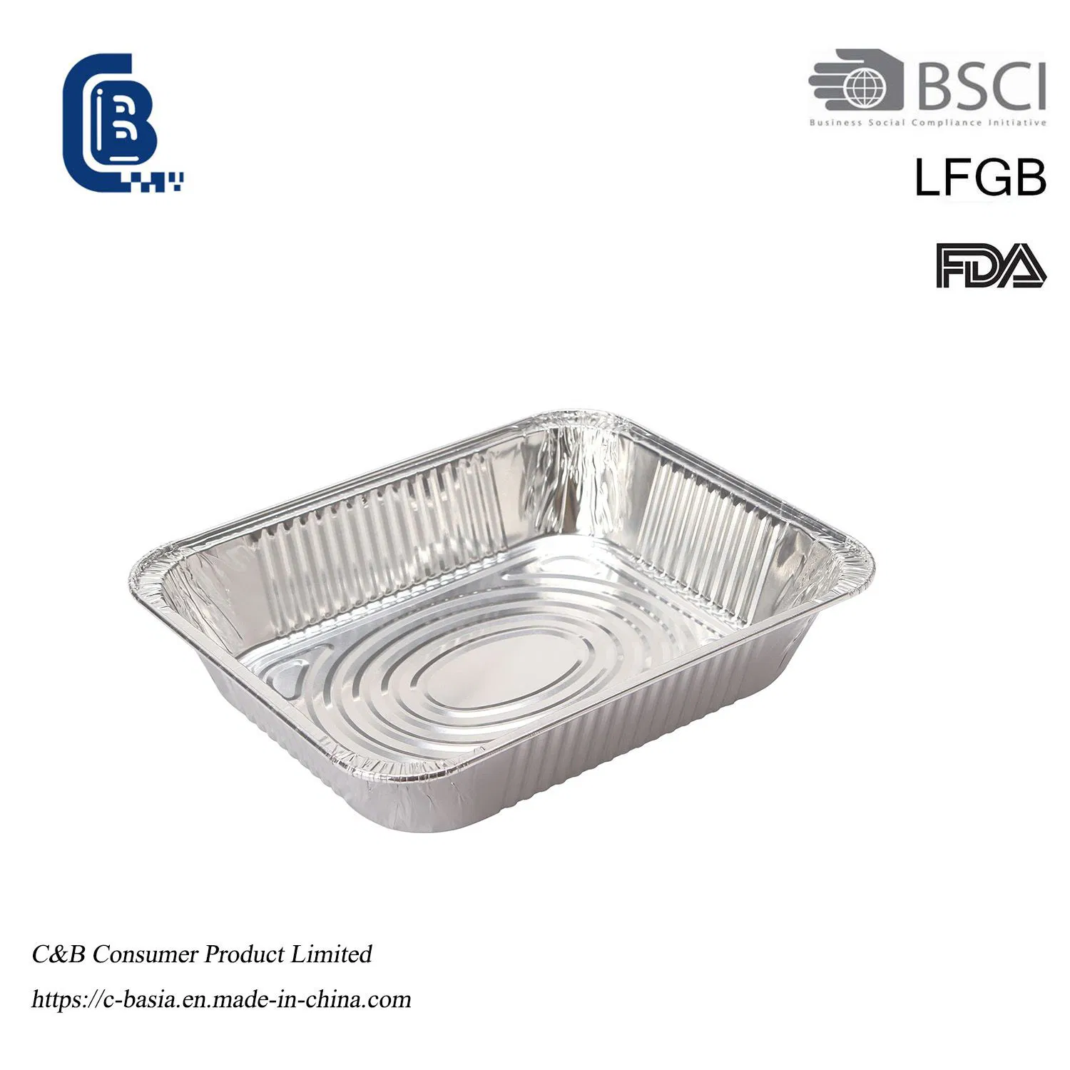 3500ml Half Size Disposable Aluminum Foil Pan with Foil Lid