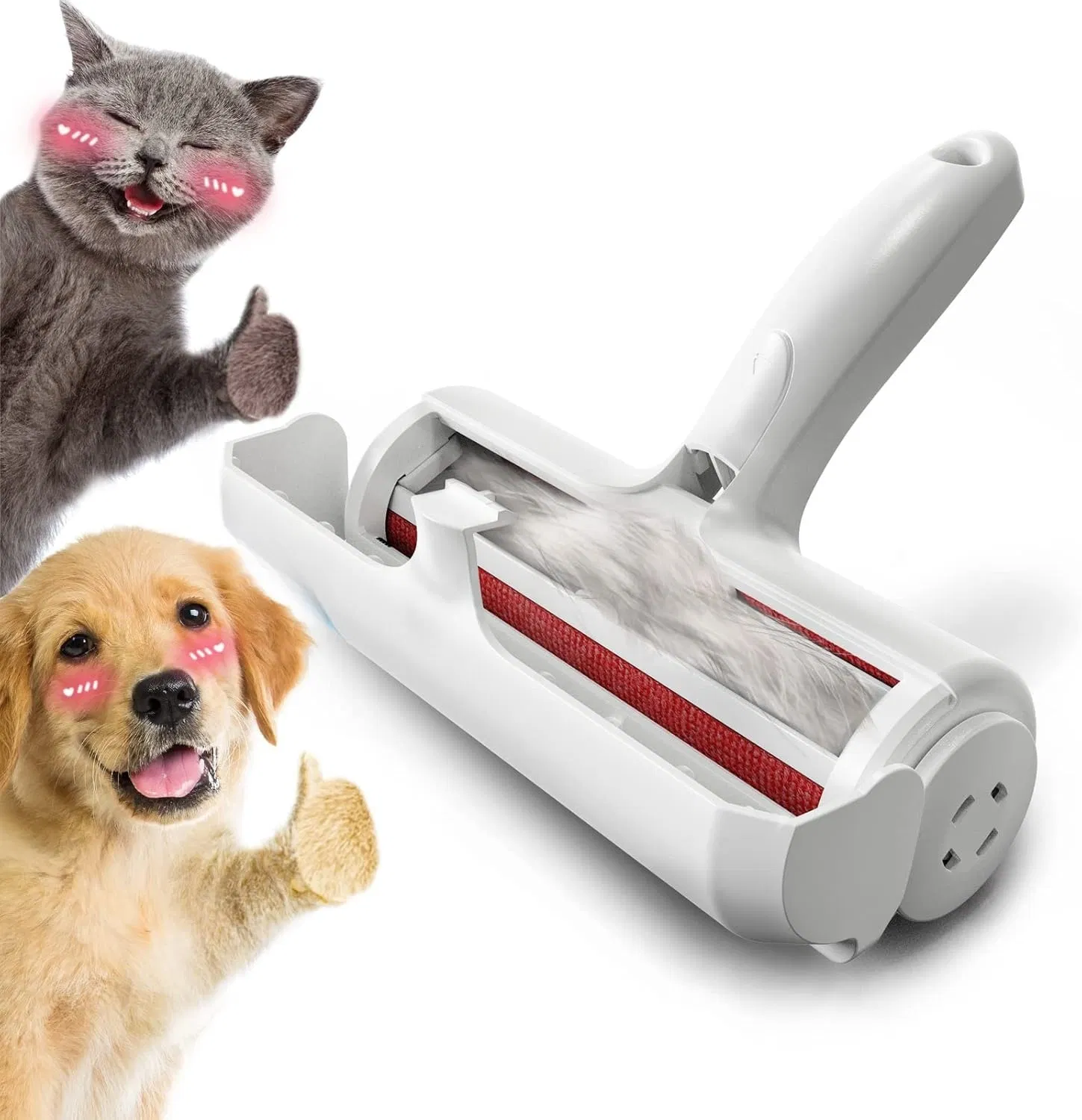 Pet Hair Remover - Lint Roller for Pet Hair - Cat and Dog Hair Remover for Couch, Furniture, Carpet, Car Seat, Reusable Roller with Self-Cleaning Base