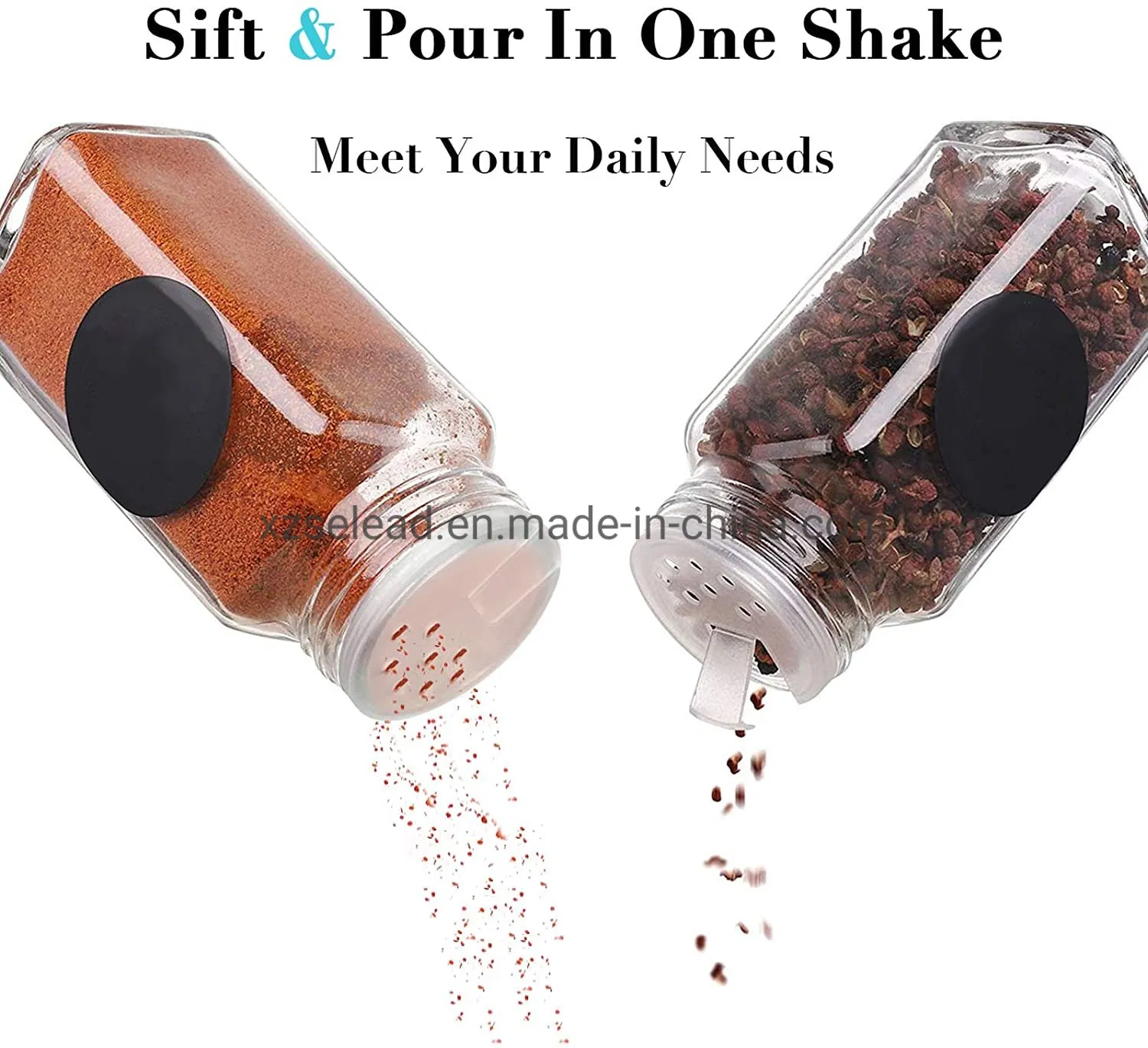 Стеклянная банка для специй 120 мл с крышкой-дозатором