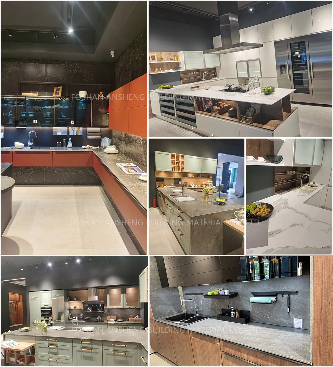 Luxury Porcelain Tile Kitchen Worktop Porcelain Slab Pandora Waterfall Edge Sintered Stone Countertop