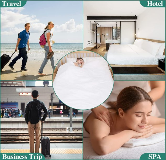 18GSM Disposable Non-Woven Fabric Pillow Cases 50*80cm*2; Sleeping Bag (Double) 200*230cm