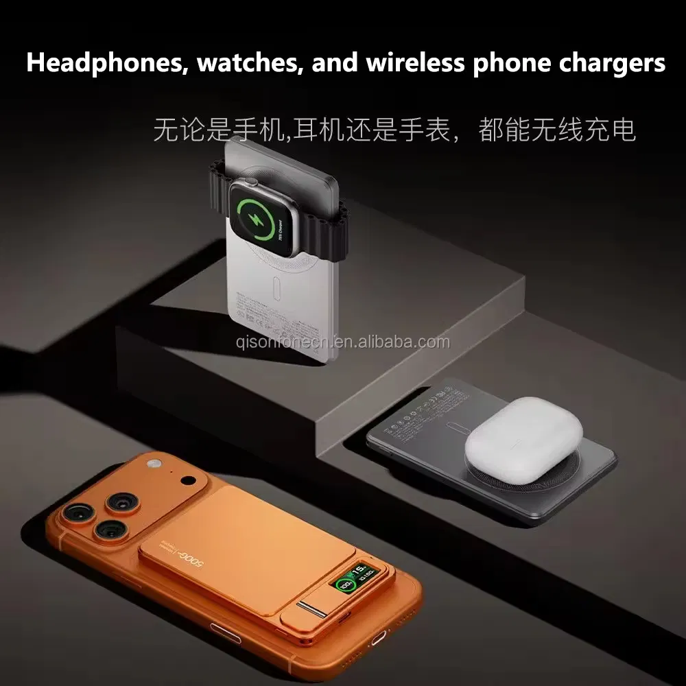 Pd20W Custom Logo Ultra Thin Power Banks Battery Pack Power Bank Portable Charger Wireless Magnetic Power Bank 10000mAh