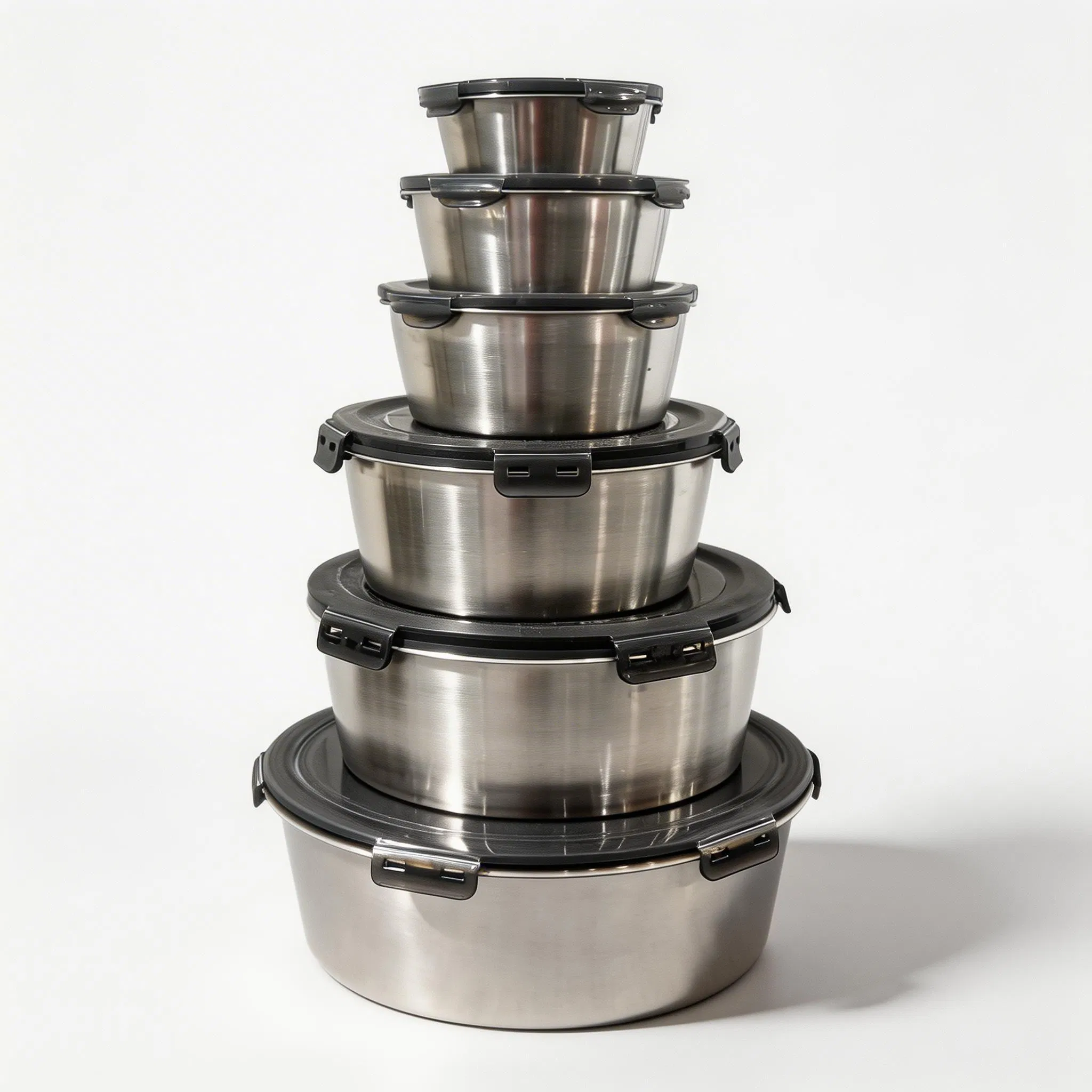 Контейнер для еды из нержавеющей стали, 6 объемов