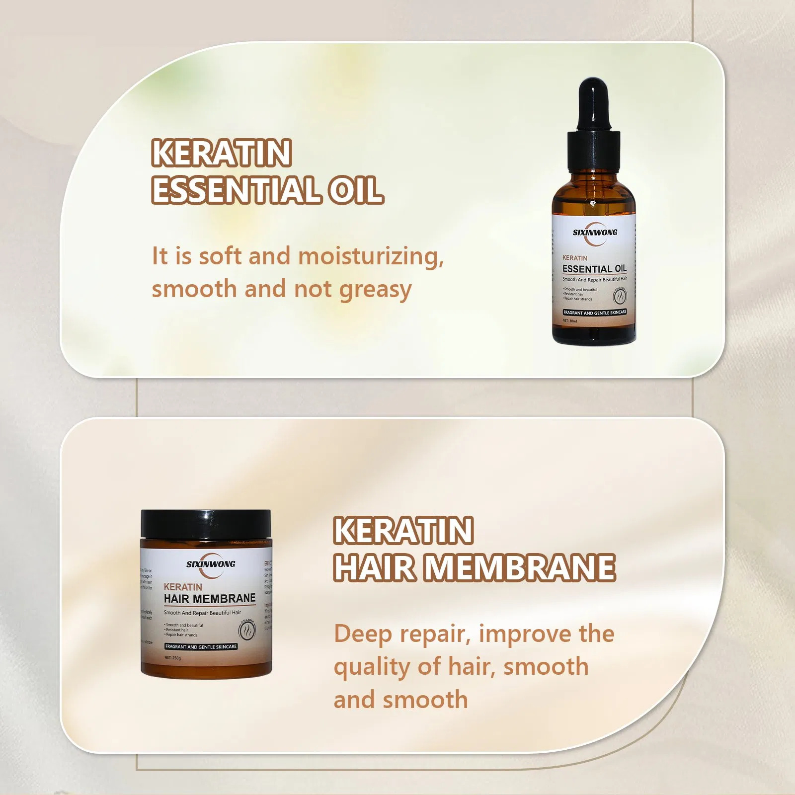 Beauty Hair Care Keratin Moisturize Protection Root Fracture Prevention Shampoo Conditioner Set