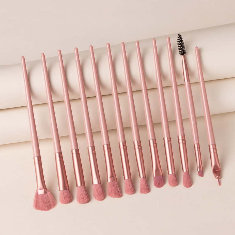12PCS Eye Makeup Brush Set Manufacturer Three Colors Makeup Blending Brush Eyeshadow Eyeliner Eyebrow Brush Overstock Makeup Brush Set