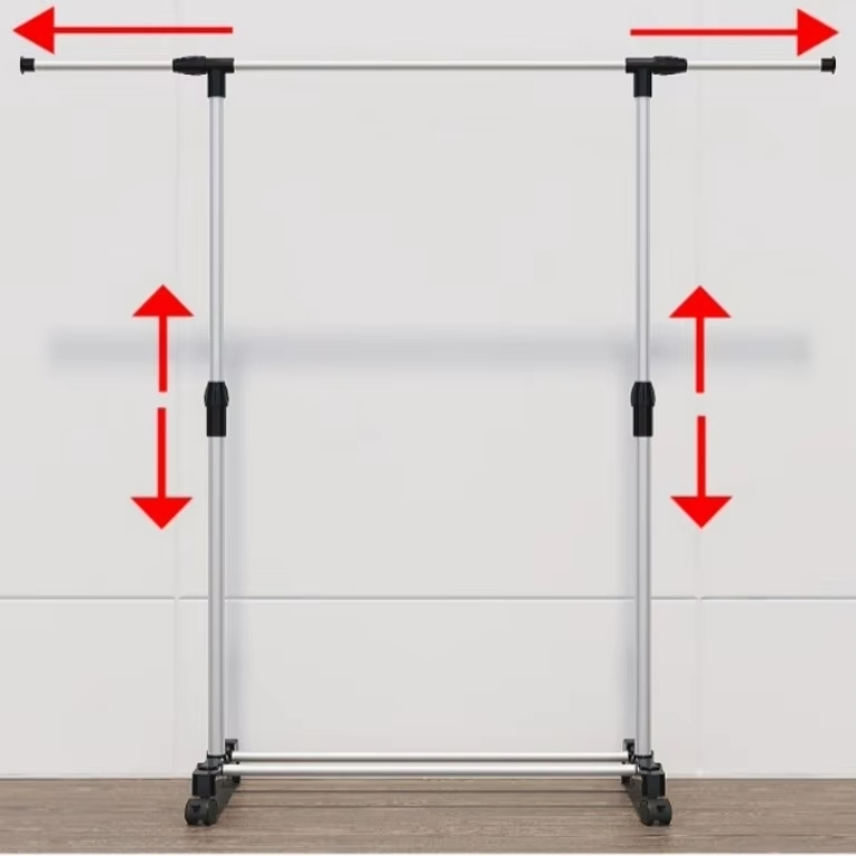 Smart Modern Single-Pole Telescopic Coat Rack Multi-Scene Drying Rack Accessory for Home for Outdoor Balcony Bedroom Clothes
