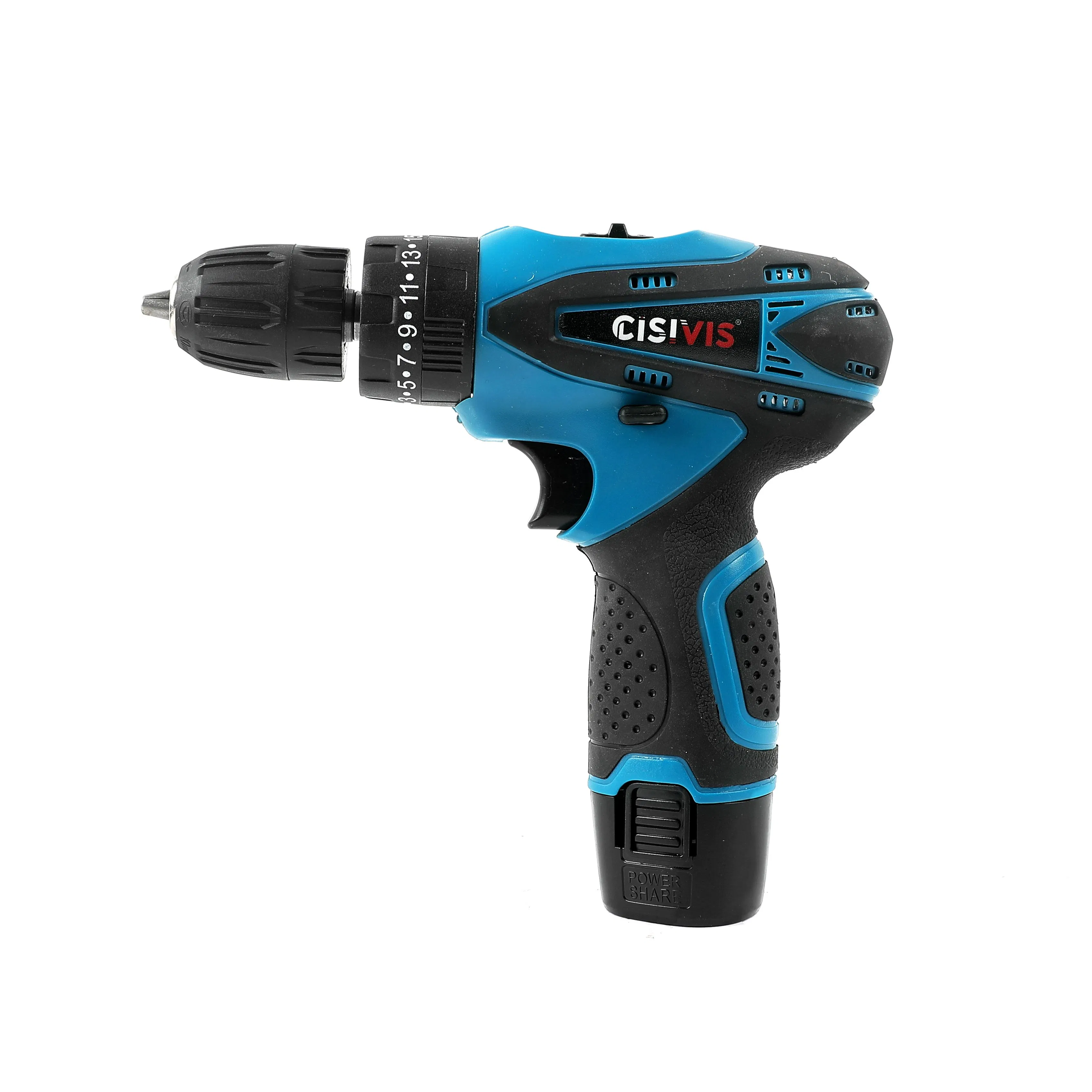 12V Brushed Cordless Hand Drill Set 25n·M 10mm Chuck with 2 Batteries, Charger & Carry Case