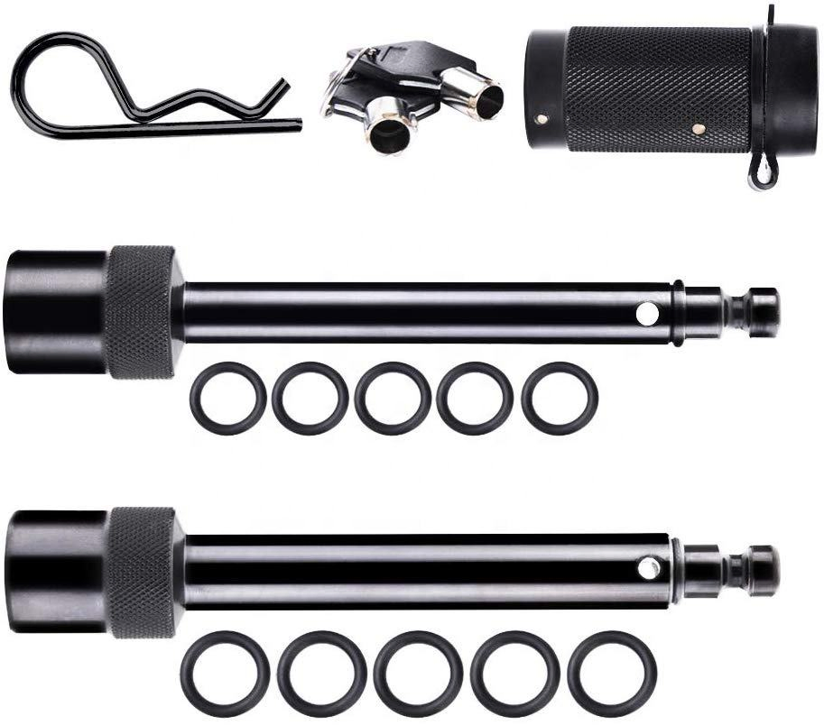 Pin Set 5/8 and 1/2 Inch Black Trailer Hitch Pin Lock Set