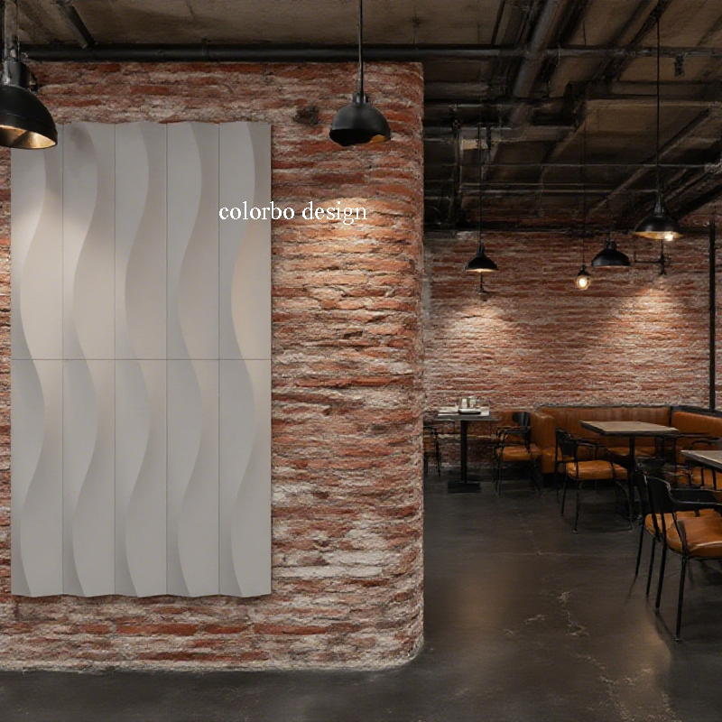 Quadrate Wave Pattern Acoustic Wall Panels for Sound Absorption and Decoration