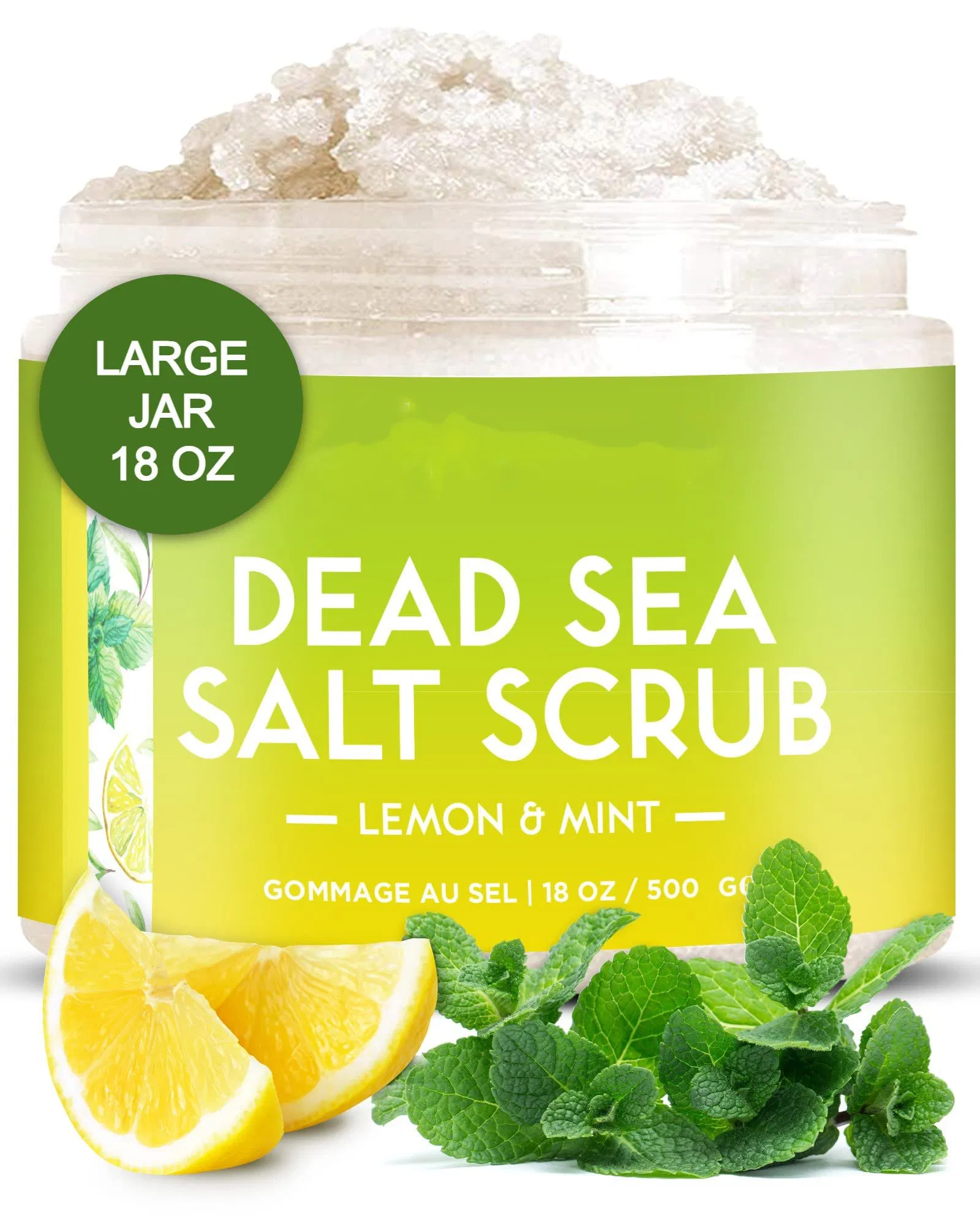 Beauty Cosmetics Body Care Gentle Exfoliation Dead Sea Salt Scrub -Lemon & Mint