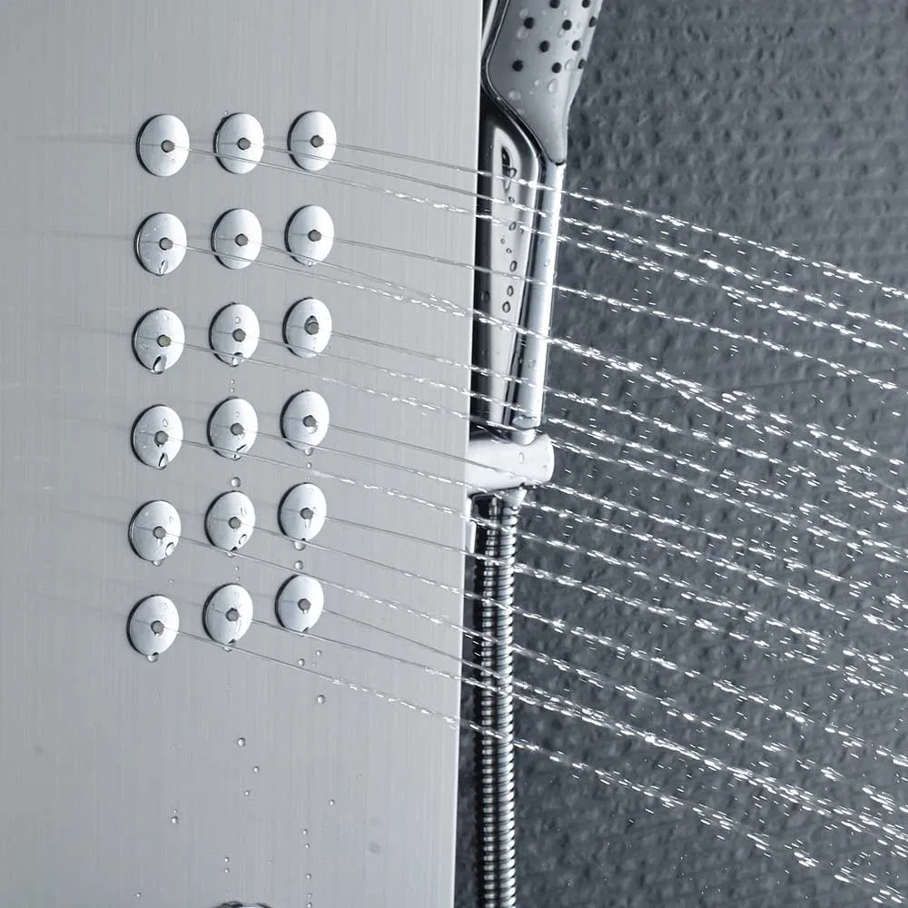 Wall Mount Tub Filler Waterfall Shower Panel with Hand Shower