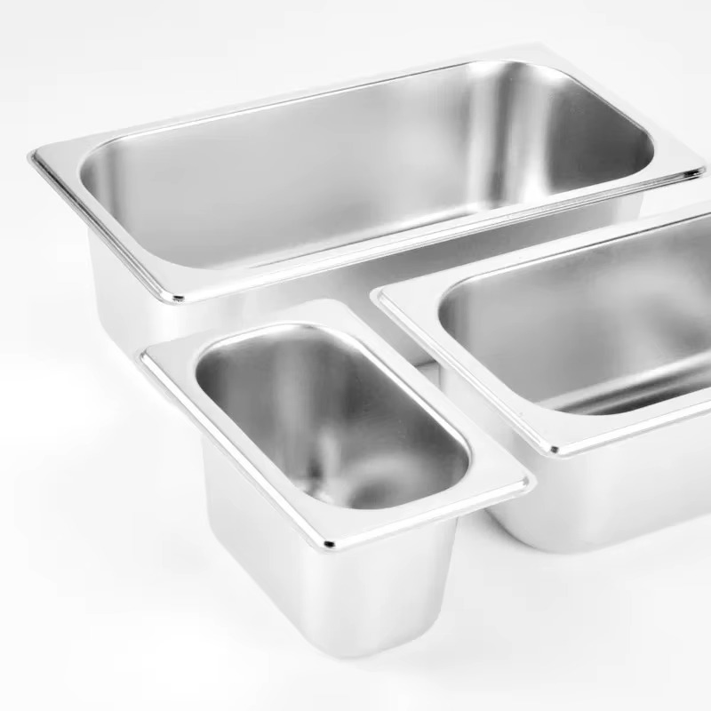 Full-Size Gn 1/1 Stainless Steel Pan European-Style Buffet Tray Metal Food Pan for Hotel, Restaurant & Catering Use