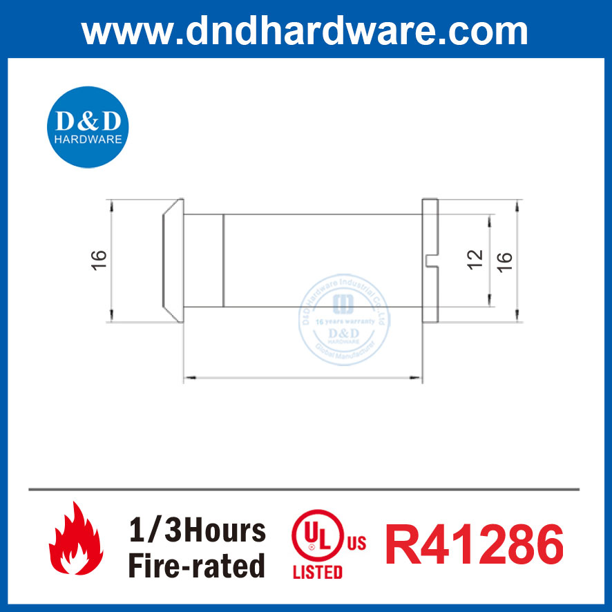 UL Listed Hardware Accessories Brass Large Security Fire Rated Wooden Door Viewer