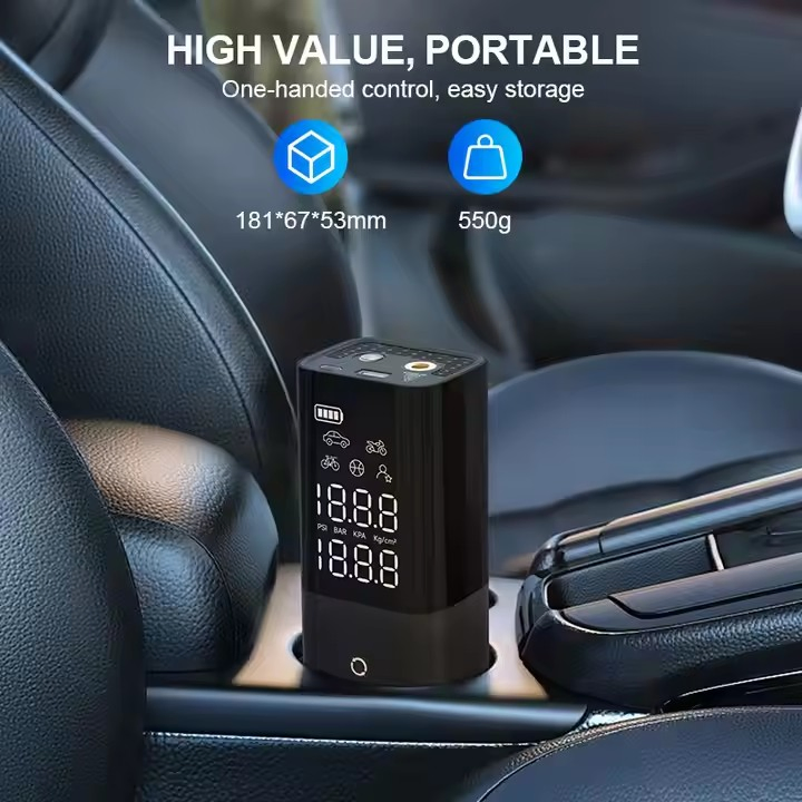 Мини-компрессор для шин автомобиля беспроводной, портативный