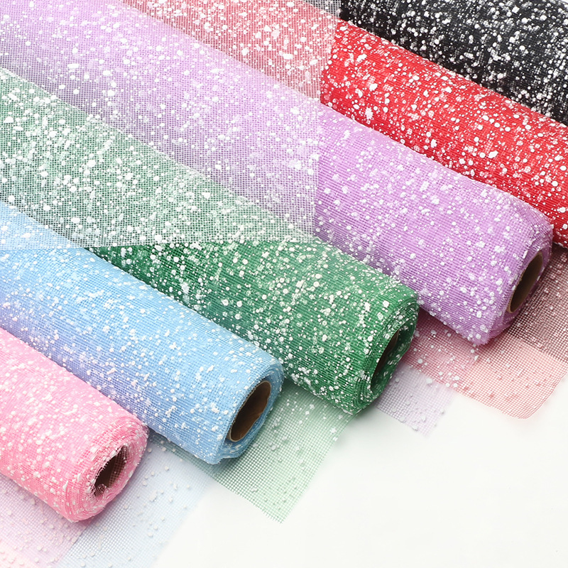 Wholesale Snowflake Mesh Floral Wrapping Paper Packaging Materials for Bouquets