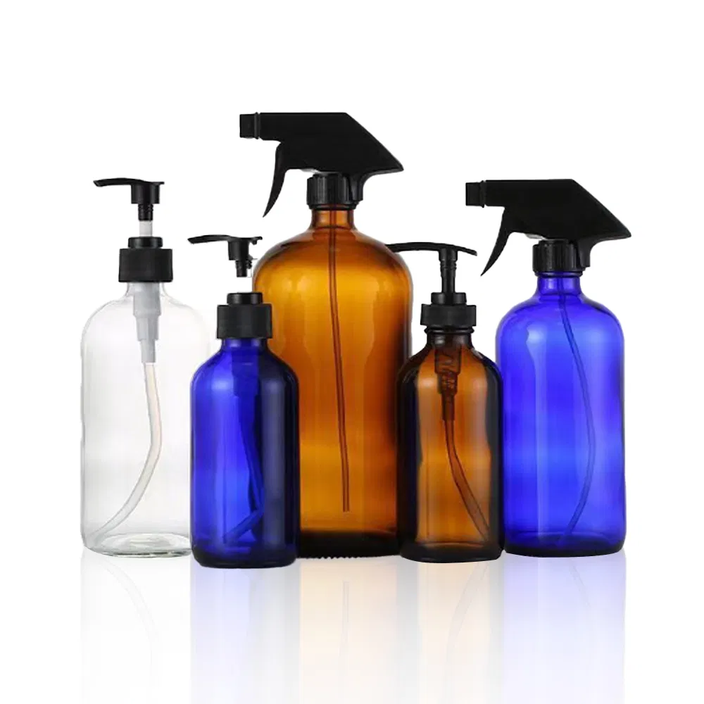 Premium 16oz Multicolor Boston Round Glass Bottles for Chemicals