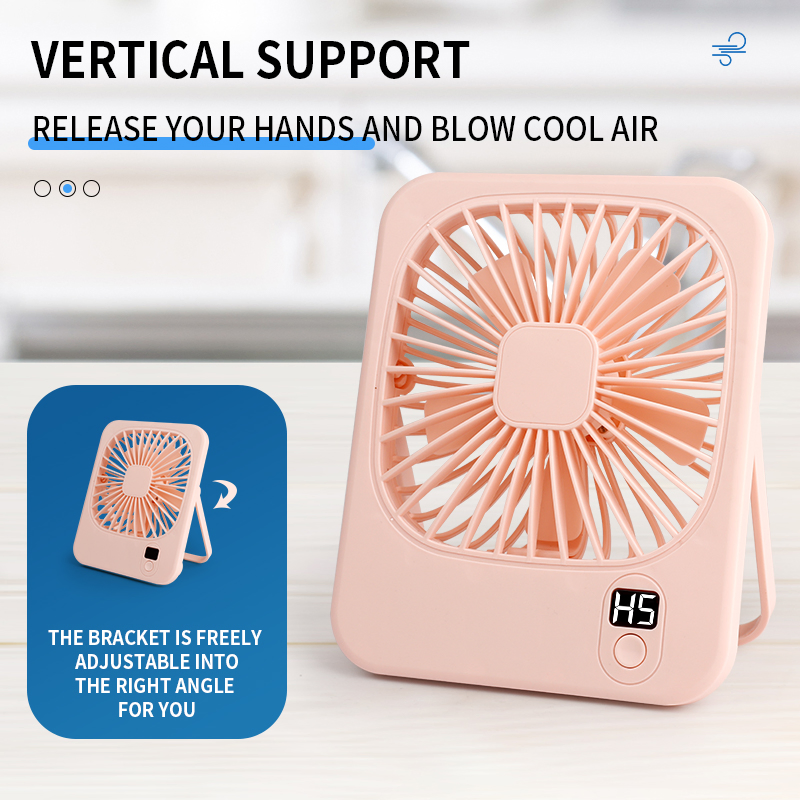 USB вентилятор настольный с цифровым дисплеем, 5 скоростей