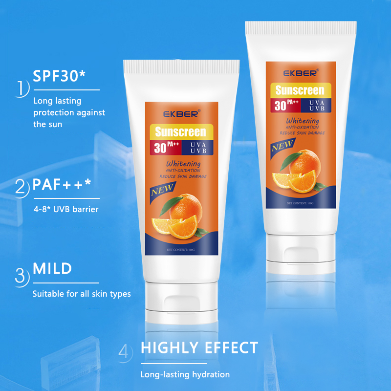 Amazon Hot Ekber Best Face Care Mineral & Eco Friendly Sunscreen Gel Centella Extract SPF30++ Sensitive Sunscreen
