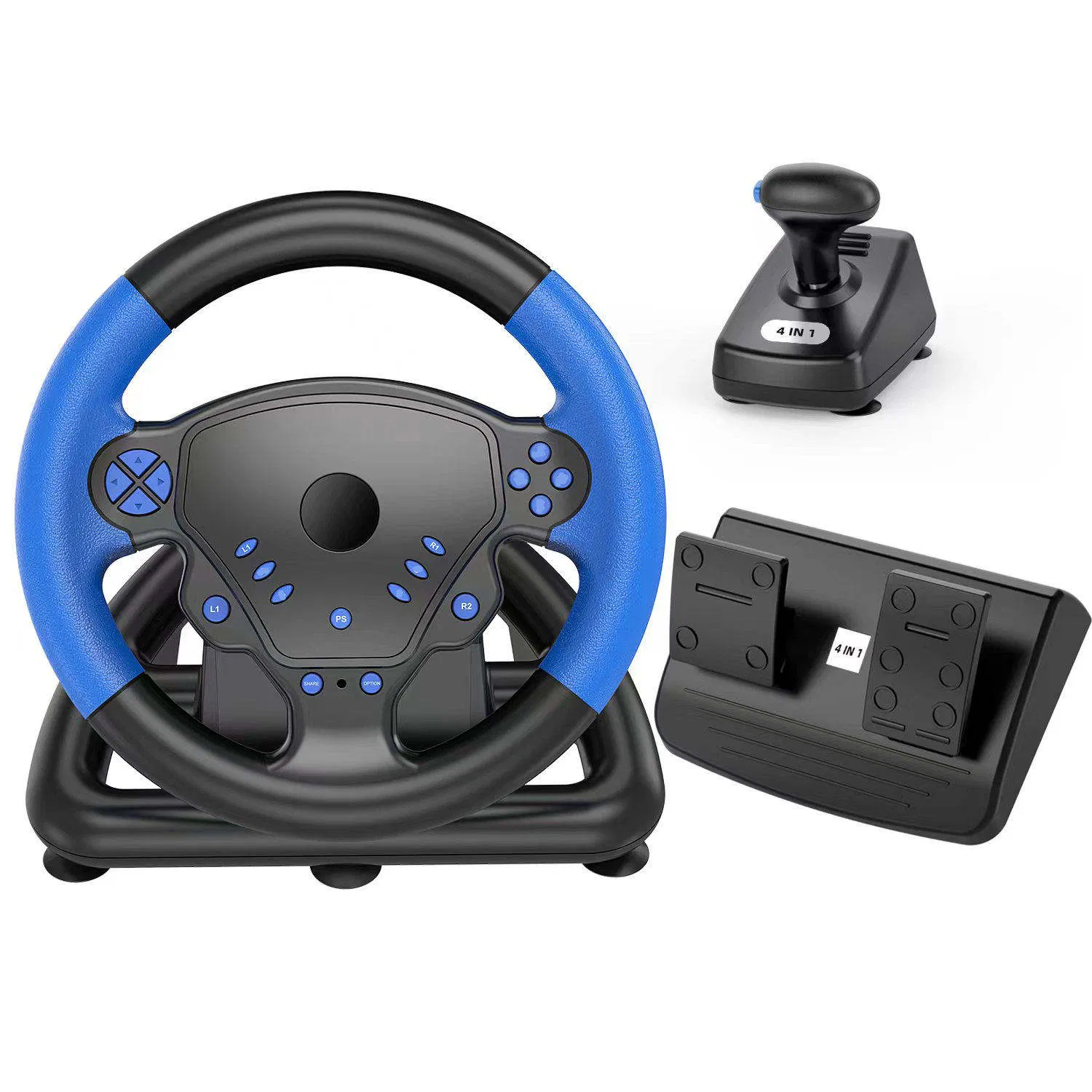 Wholesale 4in1 Wireless Multi-Function Racing Gaming Steering Wheel with Shifter and Pedals