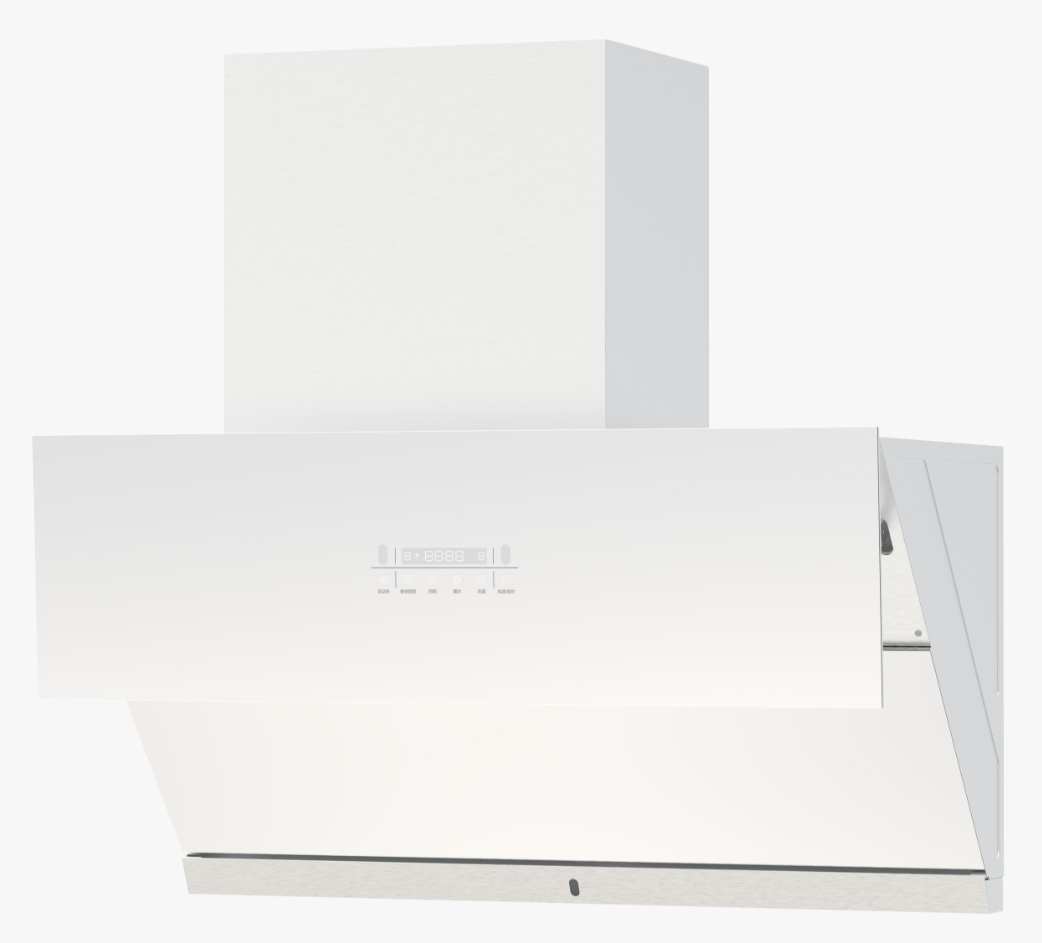 Sleek Kitchen Smoking Equipment Smart Control Stainless & Glass Range Hood