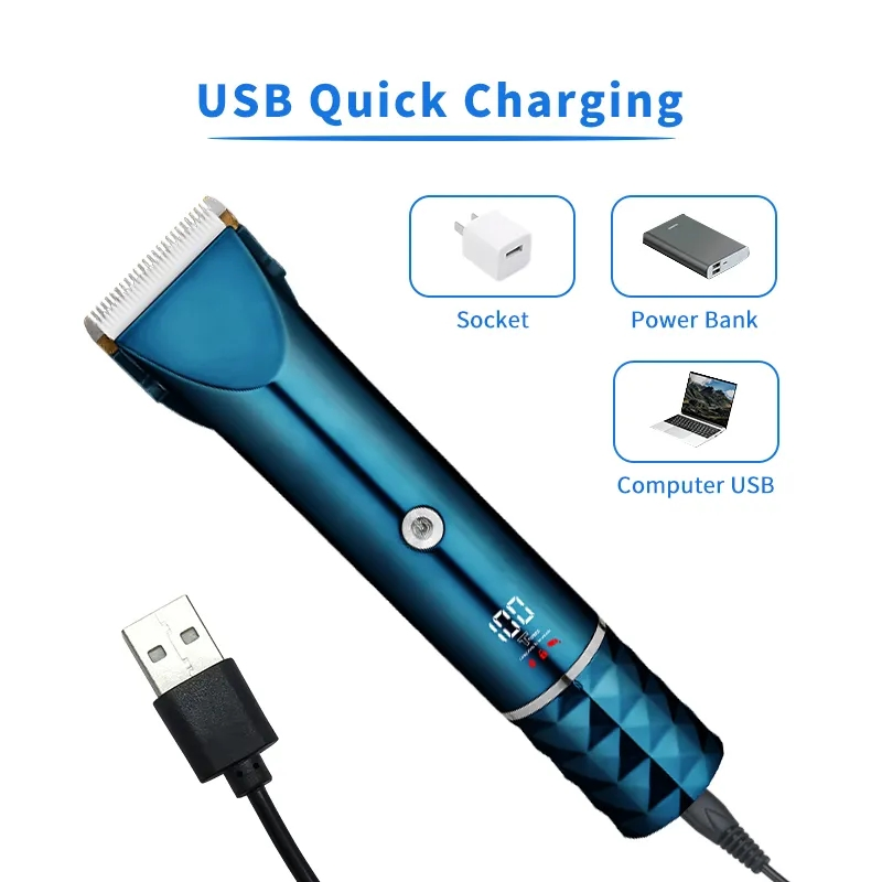 180 Mins Usage Time Cordless Hair Clipper Barber Professional Hair Trimmer with USB Charging Dock