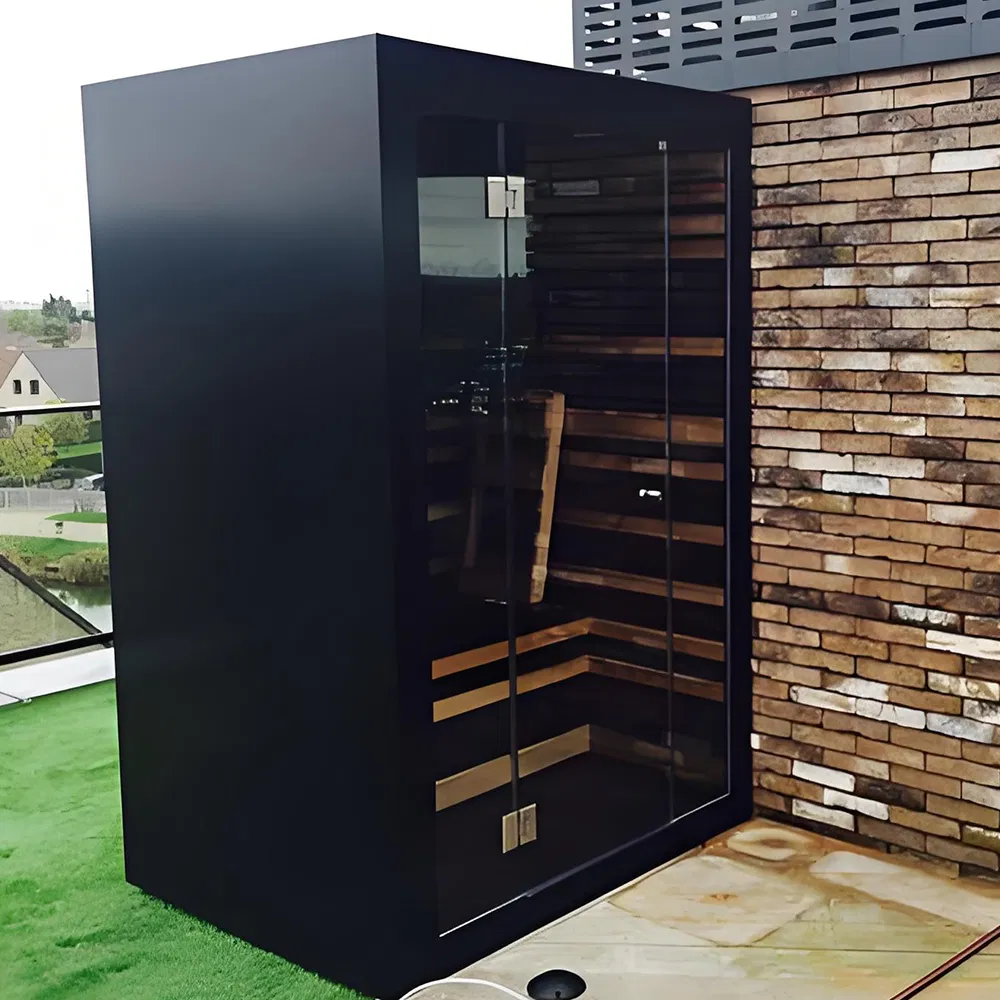 Modern Red Cedar Electric Sauna for Outdoor Relaxation