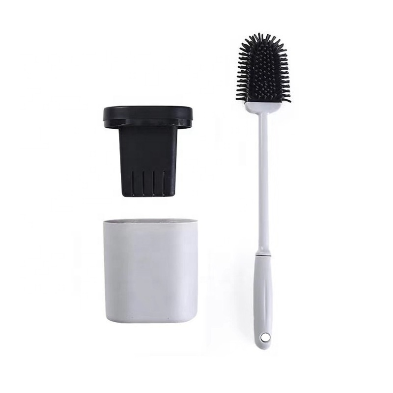 Bathroom Cleaning Tool Durable Bristle Silicone Wall Mounted Toilet Brush