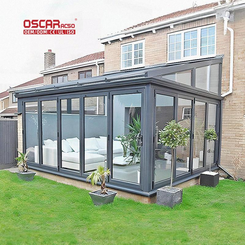 Design Slatted Aluminum Bifold Folding Sliding Glass Accordion Doors for House Interior Sunroom