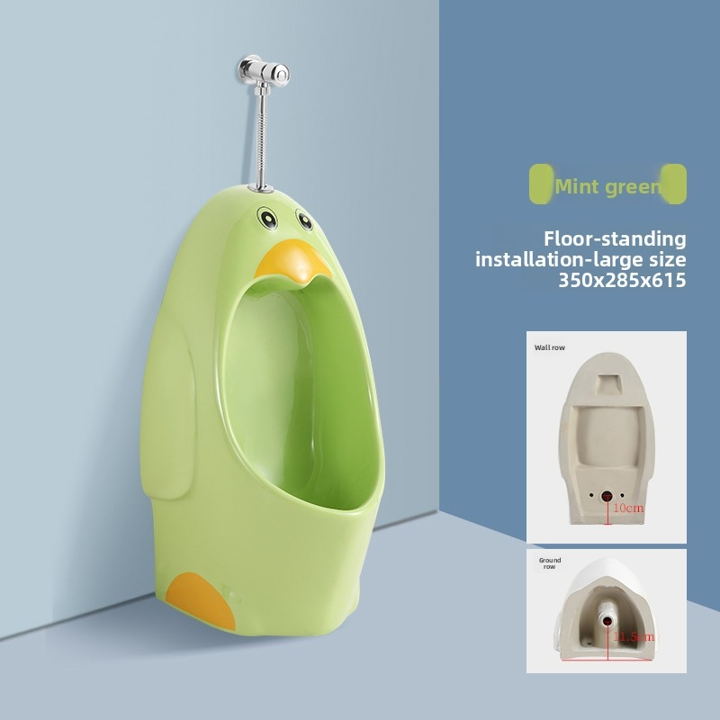 Stylish Floor-Mounted Urinal Ideal for Public Restroom Areas