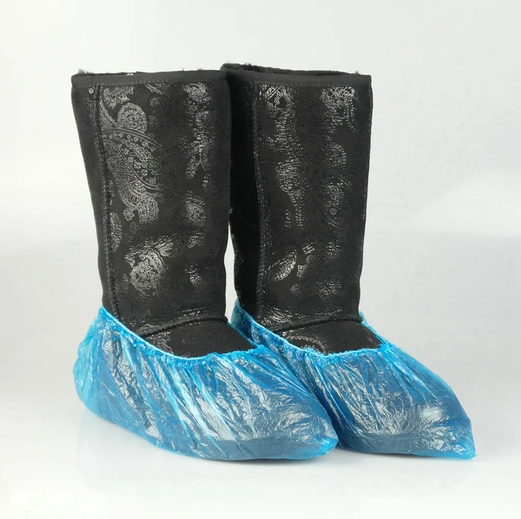 Disposable Blue PE Shoe Cover with Elastic